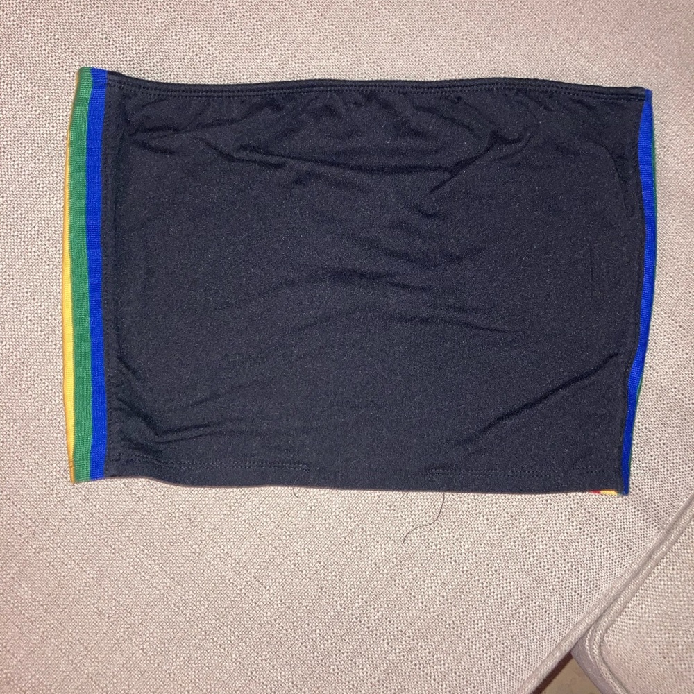 Black Tube Top with Rainbow sides